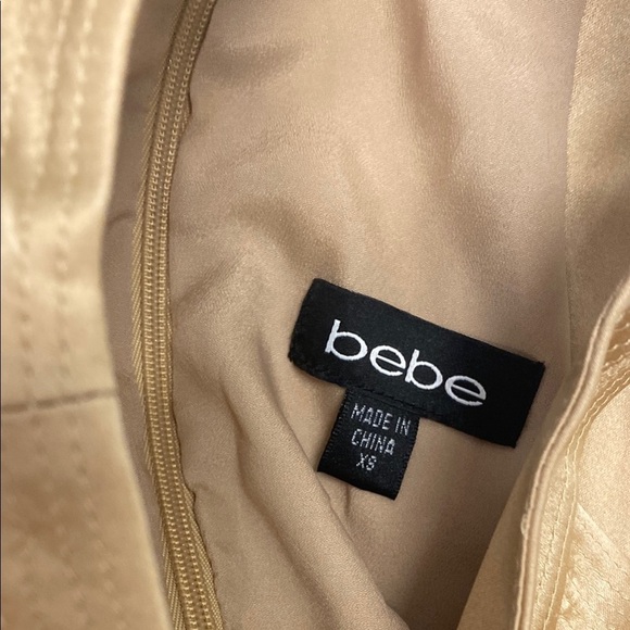 Bebe Gold Halter Neck Wrap Sheath Mini Dress with gorgeous details - Picture 4 of 16